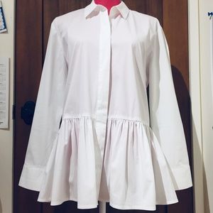 DKNY Fabulous white shirt with ruffled hem
